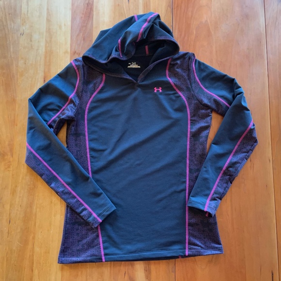 Under Armour Tops - Under Armor - Black and Pink Hoodie - Size M